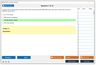 BBPSD CSFX Customer Service Practice test exam simulator test engine exam Prep practice test questions answers Image 7
