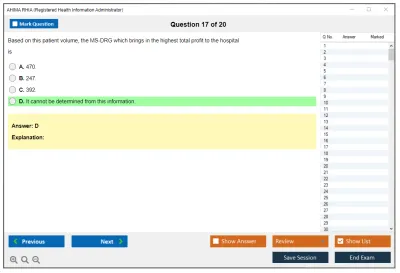 AHIMA RHIA Registered Health Information Administrator Practice test exam simulator test engine exam Prep practice test questions answers Image 17