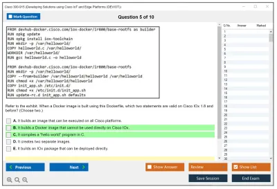 Cisco 300-915 Developing Solutions Using Cisco IoT and Edge Platforms (DEVIOT) Practice test exam simulator test engine exam Prep practice test questions answers Image 5