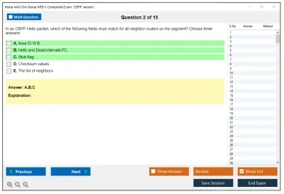 Nokia 4A0-C04 Nokia NRS II Composite Exam: OSPF version Practice test exam simulator test engine exam Prep practice test questions answers Image 2