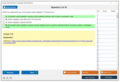 Juniper JN0-450 Mist AI. Specialist (JNCIS-MistAI) Practice test exam simulator test engine exam Prep practice test questions answers Image 5
