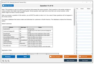Microsoft 70-761 Querying Data with Transact-SQL Practice test exam simulator test engine exam Prep practice test questions answers Image 11