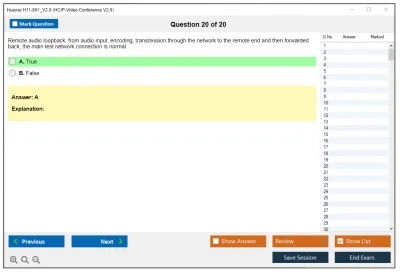 Huawei H11-861_V2.0 HCIP-Video Conference V2.0 Practice test exam simulator test engine exam Prep practice test questions answers Image 20