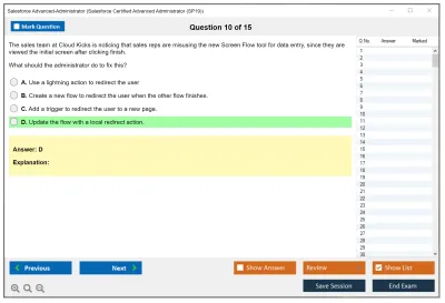 Salesforce Advanced-Administrator Salesforce Certified Advanced Administrator Practice test exam simulator test engine exam Prep practice test questions answers Image 10