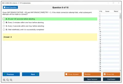 IBM C2090-558 Informix 11.70 Fundamentals Practice test exam simulator test engine exam Prep practice test questions answers Image 9