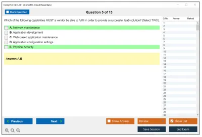 CompTIA CLO-001 CompTIA Cloud Essentials Practice test exam simulator test engine exam Prep practice test questions answers Image 5
