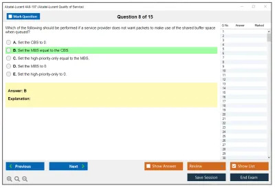 Alcatel-Lucent 4A0-107 Nokia Quality of Service Practice test exam simulator test engine exam Prep practice test questions answers Image 8