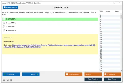 VMware 5V0-11.21 VMware Cloud on AWS Master Specialist Practice test exam simulator test engine exam Prep practice test questions answers Image 7