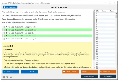 Microsoft DP-100 Designing and Implementing a Data Science Solution on Azure Practice test exam simulator test engine exam Prep practice test questions answers Image 12