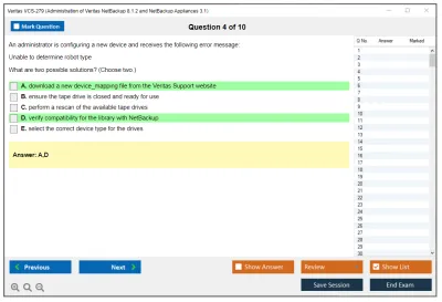 Veritas VCS-279 Administration of Veritas NetBackup 8.1.2 and NetBackup Appliances 3.1.2 Practice test exam simulator test engine exam Prep practice test questions answers Image 4