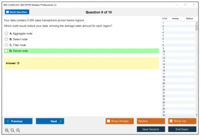 IBM C2090-930 IBM SPSS Modeler Professional v3 Practice test exam simulator test engine exam Prep practice test questions answers Image 9