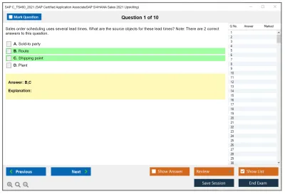 SAP C_TS460_2021 SAP Certified Associate - SAP S/4HANA Sales 2021 Upskilling Practice test exam simulator test engine exam Prep practice test questions answers Image 1
