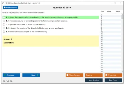 LPI 010-160 Linux Essentials Certificate Exam - version 1.6 Practice test exam simulator test engine exam Prep practice test questions answers Image 10