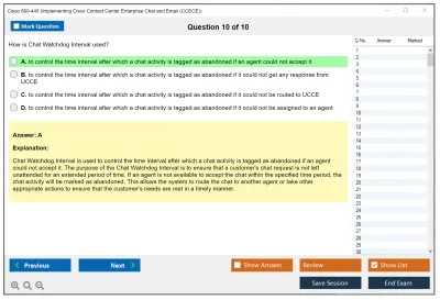Cisco 500-445 Implementing Cisco Contact Center Enterprise Chat and Email (CCECE) Practice test exam simulator test engine exam Prep practice test questions answers Image 10