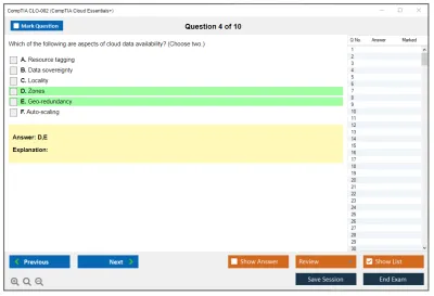 CompTIA CLO-002 CompTIA Cloud Essentials+ Practice test exam simulator test engine exam Prep practice test questions answers Image 4