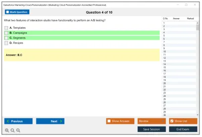 Salesforce Marketing-Cloud-Personalization Marketing Cloud Personalization Accredited Professional Practice test exam simulator test engine exam Prep practice test questions answers Image 4