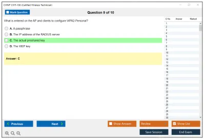 CWNP CWT-100 Certified Wireless Technician Practice test exam simulator test engine exam Prep practice test questions answers Image 9