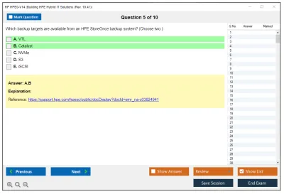 HP HPE0-V14 Building HPE Hybrid IT Solutions (Rev. 19.41) Practice test exam simulator test engine exam Prep practice test questions answers Image 5