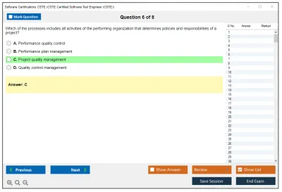 Software Certifications CSTE Certified Software Tester Practice test exam simulator test engine exam Prep practice test questions answers Image 6