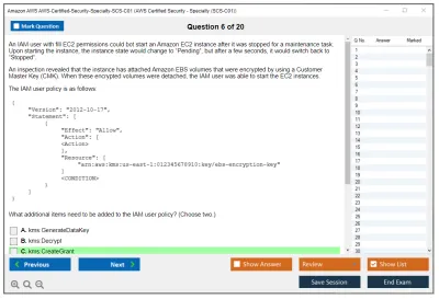 Amazon AWS AWS-Certified-Security-Specialty-SCS-C01 AWS Certified Security - Specialty (SCS-C01) Practice test exam simulator test engine exam Prep practice test questions answers Image 6