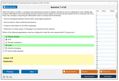 CompTIA CAS-003 CompTIA Advanced Security Practitioner (CASP) CAS-003 Practice test exam simulator test engine exam Prep practice test questions answers Image 7