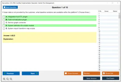 ServiceNow CIS-VRM Certified Implementation Specialist -Vendor Risk Management Practice test exam simulator test engine exam Prep practice test questions answers Image 1