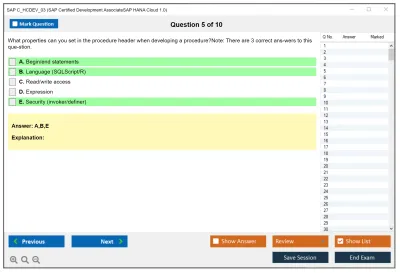 SAP C_HCDEV_03 SAP Certified Development AssociateSAP HANA Cloud 1.0 Practice test exam simulator test engine exam Prep practice test questions answers Image 5