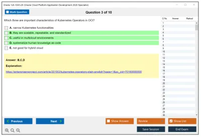 Oracle 1z0-1043-20 Oracle Cloud Platform Application Development 2020 Specialist Practice test exam simulator test engine exam Prep practice test questions answers Image 3