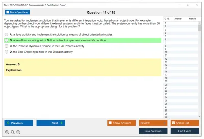 Tibco TCP-BW6 TIBCO BusinessWorks 6 Certification Exam Practice test exam simulator test engine exam Prep practice test questions answers Image 11