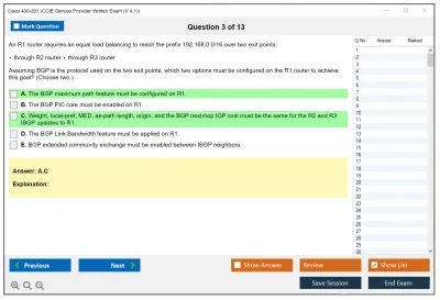 Cisco 400-201 CCIE Service Provider Written Exam (V 4.1) Practice test exam simulator test engine exam Prep practice test questions answers Image 3