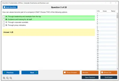 Cima BA4 Fundamentals of Ethics, Corporate Governance and Business Law Practice test exam simulator test engine exam Prep practice test questions answers Image 5