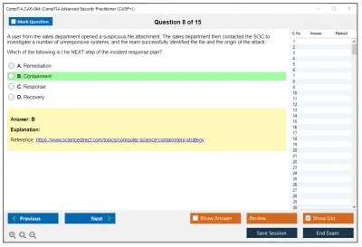 CompTIA CAS-004 CompTIA Advanced Security Practitioner (CASP+) Exam Practice test exam simulator test engine exam Prep practice test questions answers Image 8