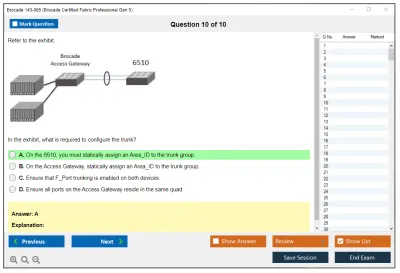 Brocade 143-085 Brocade Certified Fabric Professional Gen 5 Practice test exam simulator test engine exam Prep practice test questions answers Image 10