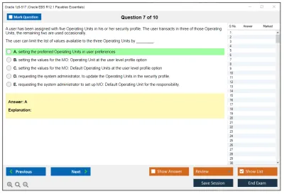 Oracle 1z0-517 Oracle EBS R12.1 Payables Essentials Practice test exam simulator test engine exam Prep practice test questions answers Image 7