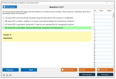 HP HPE2-E74 HPE Sales CertifiedEntry Level Solutions [2021] Practice test exam simulator test engine exam Prep practice test questions answers Image 4