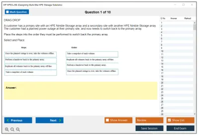HP HPE0-J58 Designing Multi-Site HPE Storage Solutions Practice test exam simulator test engine exam Prep practice test questions answers Image 1