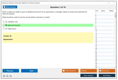 Salesforce Salesforce-Associate Salesforce Certified Associate Practice test exam simulator test engine exam Prep practice test questions answers Image 3