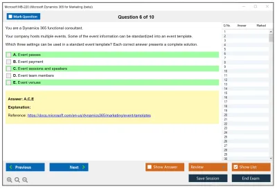 Microsoft MB-220 Microsoft Dynamics 365 Customer Insights (Journeys) Functional Consultant Practice test exam simulator test engine exam Prep practice test questions answers Image 6