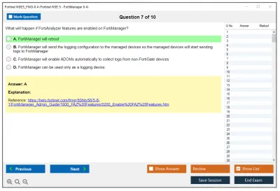 Fortinet NSE5_FMG-6.4 Fortinet NSE 5 - FortiManager 6.4 Practice test exam simulator test engine exam Prep practice test questions answers Image 7