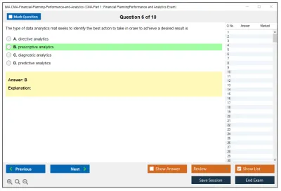 IMA CMA-Financial-Planning-Performance-and-Analytics CMA Part 1: Financial Planning - Performance and Analytics Exam Practice test exam simulator test engine exam Prep practice test questions answers Image 6