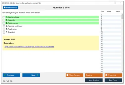 IBM C1000-088 IBM Spectrum Storage Solution Architect V2 Practice test exam simulator test engine exam Prep practice test questions answers Image 3