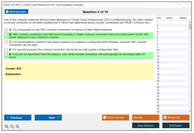 Oracle 1z0-1067-21 Oracle Cloud Infrastructure 2021 Cloud Operations Associate Practice test exam simulator test engine exam Prep practice test questions answers Image 4