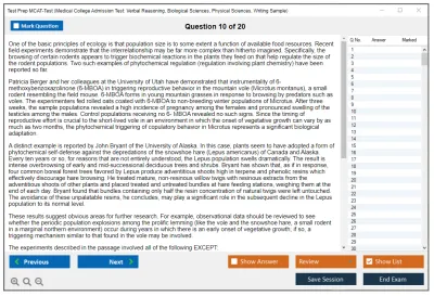 Test Prep MCAT-Test Medical College Admission Test: Verbal Reasoning, Biological Sciences, Physical Sciences, Writing Sample Practice test exam simulator test engine exam Prep practice test questions answers Image 10