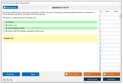 Avaya 7303 Avaya CallPilot Implementation Practice test exam simulator test engine exam Prep practice test questions answers Image 4