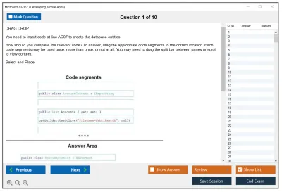 Microsoft 70-357 Developing Mobile Apps Practice test exam simulator test engine exam Prep practice test questions answers Image 1