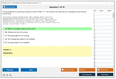 VMware 2V0-31.19 Professional VMware vRealize Automation 7.6 Practice test exam simulator test engine exam Prep practice test questions answers Image 7