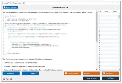 Microsoft 70-483 Programming in C# Practice test exam simulator test engine exam Prep practice test questions answers Image 9