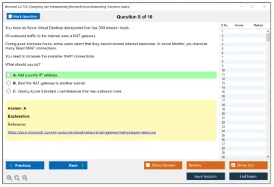 Microsoft AZ-700 Designing and Implementing Microsoft Azure Networking Solutions Practice test exam simulator test engine exam Prep practice test questions answers Image 8