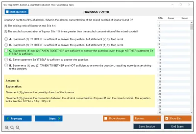 Test Prep GMAT-Section-2-Quantitative Section Two : Quantitative Test Practice test exam simulator test engine exam Prep practice test questions answers Image 2