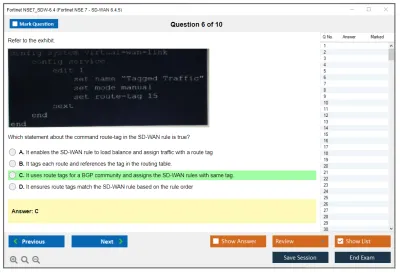 Fortinet NSE7_SDW-6.4 Fortinet NSE 7 - SD-WAN 6.4.5 Practice test exam simulator test engine exam Prep practice test questions answers Image 6